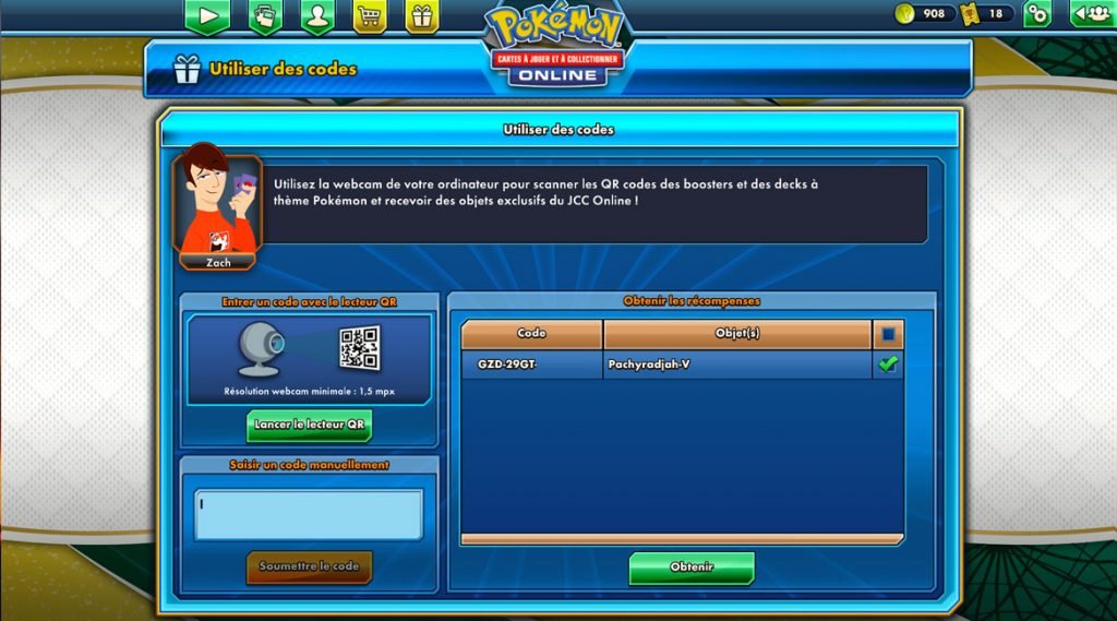 Ajouter un code sur le JCC Pokémon Online