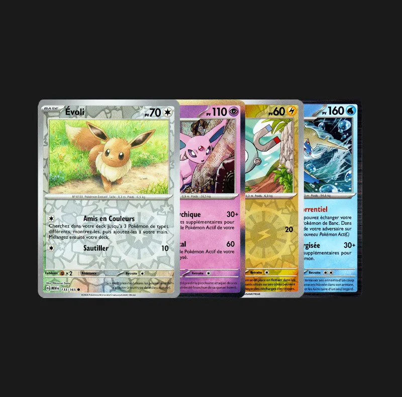 Lot de 50 cartes Pokémon Reverse Holographique