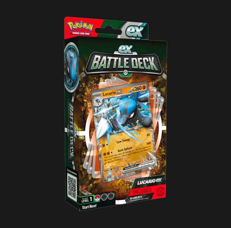Pokémon Jeu de cartes à collectionner : Deck de combat Lucario-ex et lot de 2 boosters (jeu instantané de 60 cartes