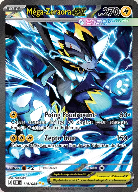 Carte Méga-Zeraora-ex 114/084 Nuit Noire