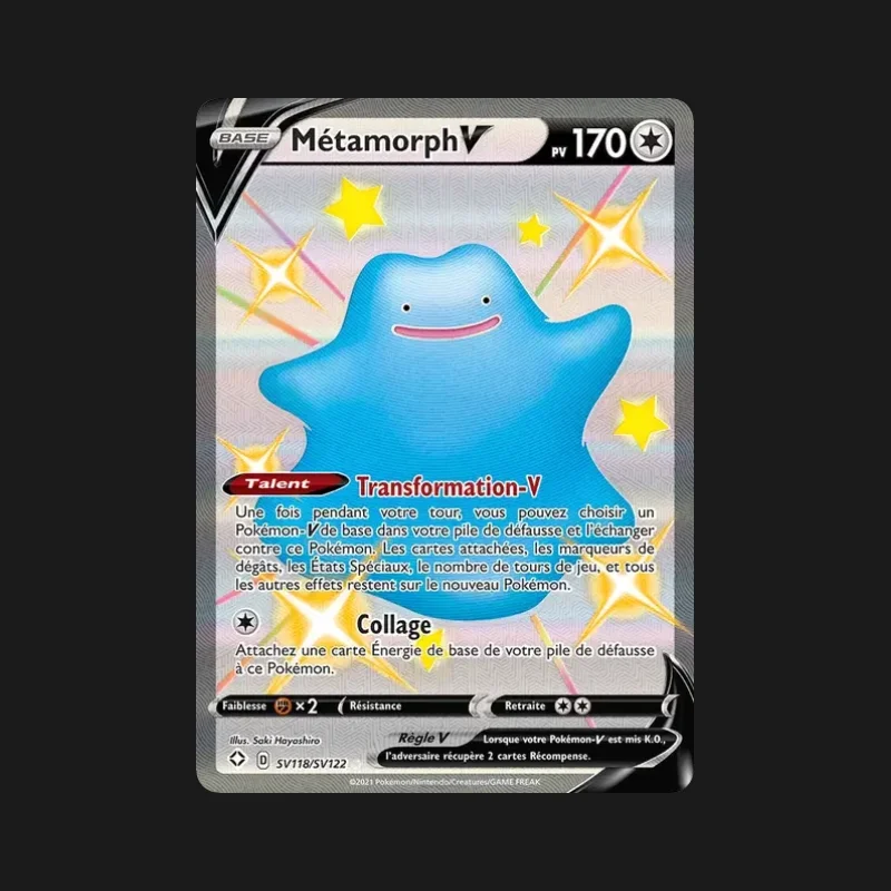 Carte Pokémon Métamorph V SV118/SV122 Destinées Radieuses en français