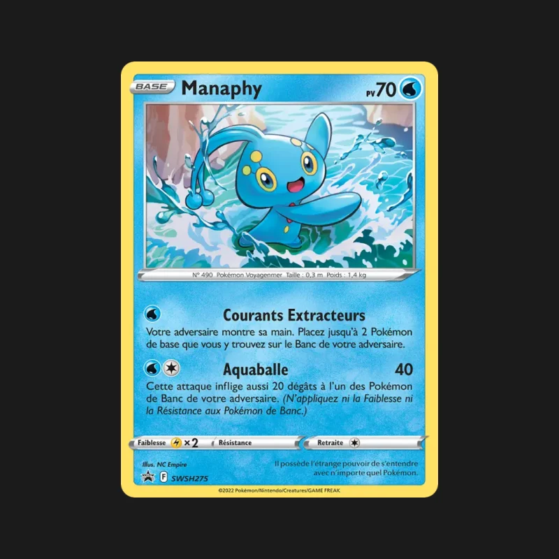 Carte Pokémon promo Manaphy SWSH275 en français